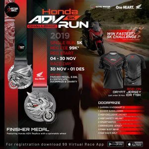 Astra Motor Bali Kembali Gelar Virtual Challenge Run Bersama Honda ADV