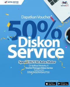 Diskon 50% Jasa Servis Spesial HUT 50 Astra Motor