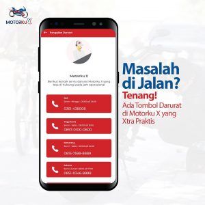 Ada kendala di jalan? Hubungi telepon darurat di Motorku X